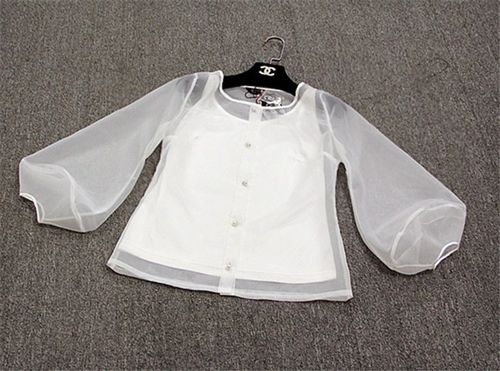 高级郁金香灯笼袖透明薄纱梦幻