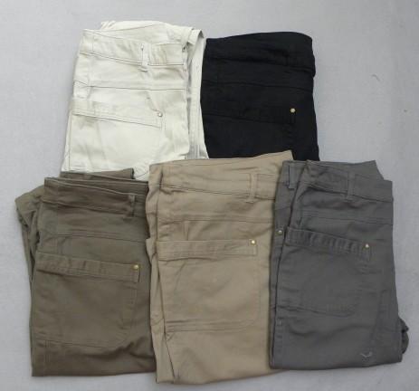 外贸女士户外休闲裤多袋 裤子皱褶 YKK拉链微弹97%棉##