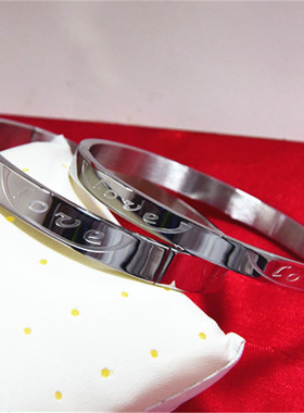 韩版钛钢银色欧美风学生配饰手镯