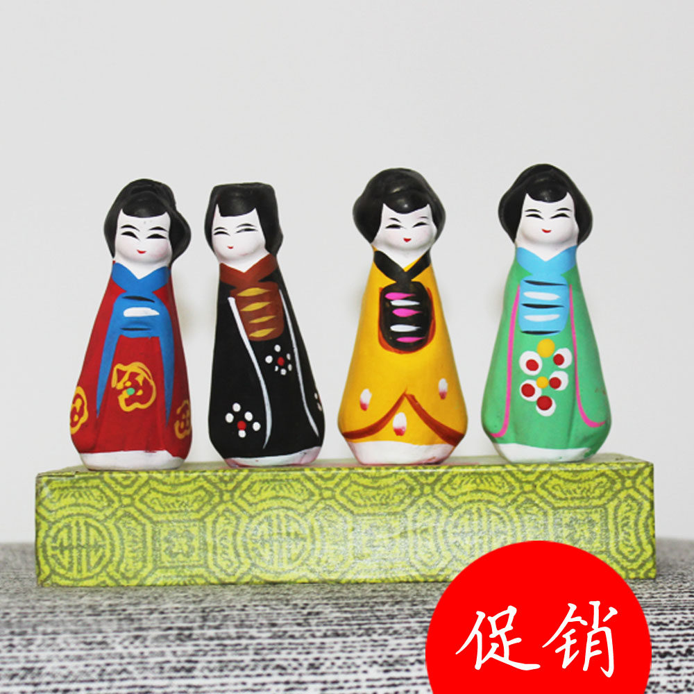 无锡惠山泥人中国泥人小泥娃娃四个民族姑娘泥塑作品现货工艺品