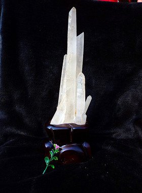 晶山角天然白水晶簇 白水晶柱摆件380*100mm 净高300mm1.9kg