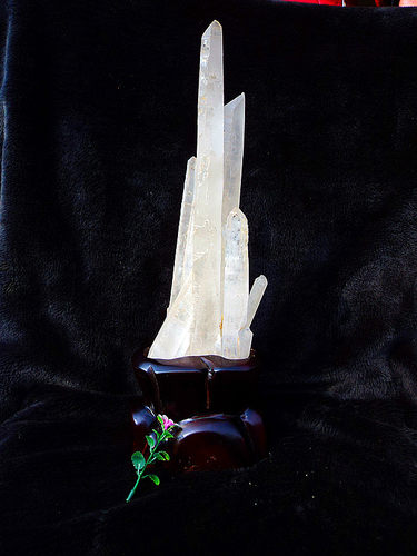 晶山角天然白水晶簇 白水晶柱摆件380*100mm 净高300mm1.9kg