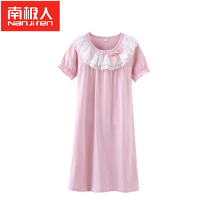 南极人童装女童睡裙短袖纯棉儿童睡衣亲子家居裙中大童夏宝宝薄款