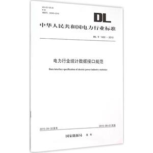电力行业统计数据接口规范 国家能源局 发布 著作 建筑/水利（新）专业科技 新华书店正版图书籍 中国电力出版社