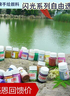 闪光颜料24色六色牌 手绘纺织颜料 diy颜料手绘鞋颜料
