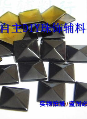 四方形尖顶金字塔烫铆钉柳丁铜片烫片 DIY手机服装铜烫图片纯黑色