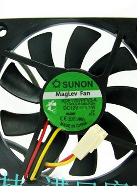 原装建准SUNON KDE1207PFV3-A 12V 1.1W 7CM 7010静音 CPU 风扇