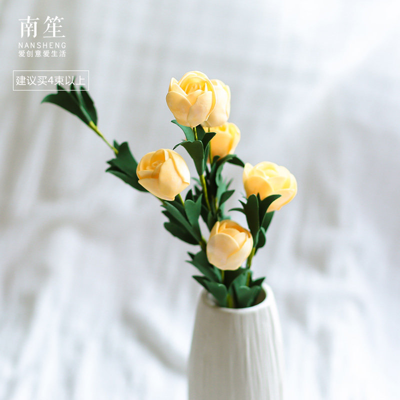 南笙 仿真花束假花家居饰品客厅餐桌摆设插花装饰品 萨曼莎玫瑰