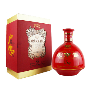 白酒剑南春15年份酒高档商务浓香型十五年原浆白酒52度500ml特价