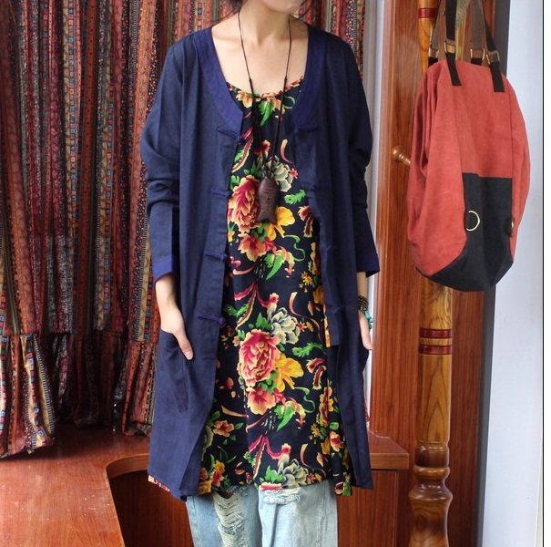 春秋棉麻女裝複古中式手工盤扣寬松版圓領長袖襯衫外套風衣在類目 女裝/女士精品, 襯衫中 - 來自Buy2taobao.com提供專業的淘寶代購服務