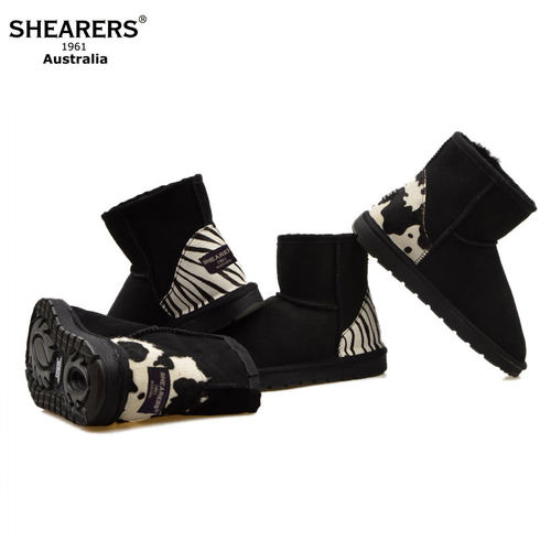 正品代购shearers动物纹雪地靴