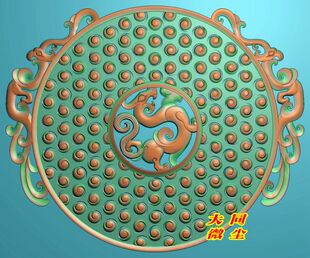 浮雕图 精雕图 灰度图 雕刻图 JDP/bmp 仿古龙凤乳丁玉璧