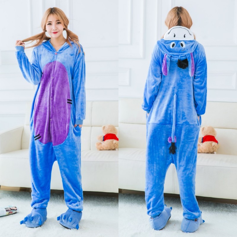 Phim hoạt hình khủng long đồ ngủ một mảnh nữ mùa thu động vật mùa đông Pikachu cặp đôi dễ thương san hô nhung người lớn nam flannel đồ bộ thun lạnh