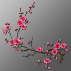 3色对称梅花布贴 广场舞服汉服装饰辅料刺绣补丁贴背胶可熨烫贴花