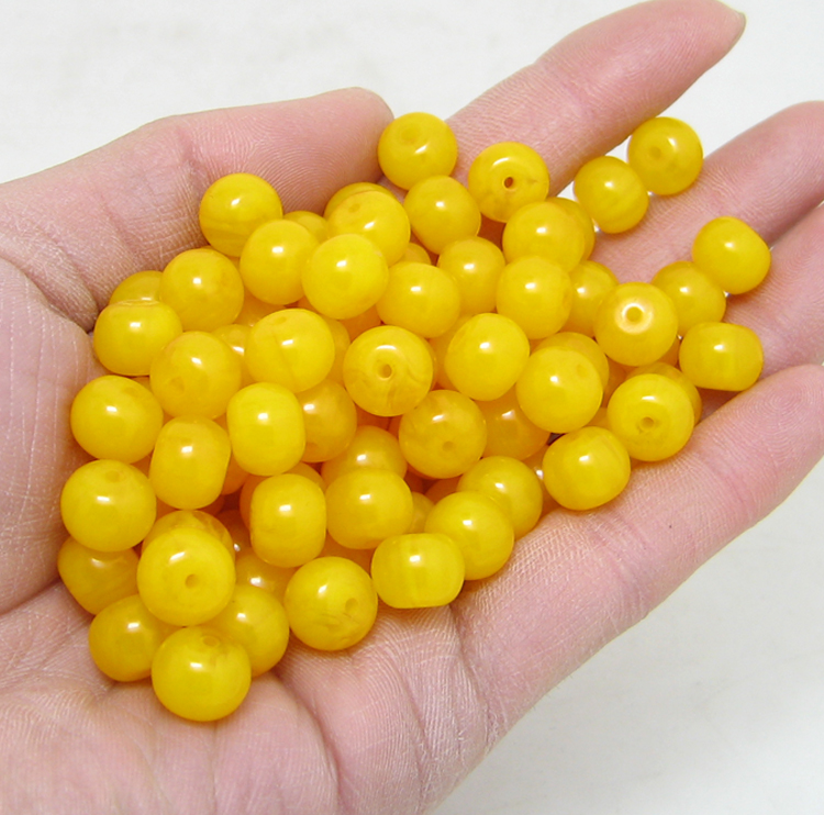 diy琥珀原石鸡油黄算盘隔珠特价