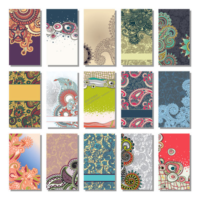 A0974矢量彩色民族风格印度佩斯利Paisley纹样花纹样 AI设计素材