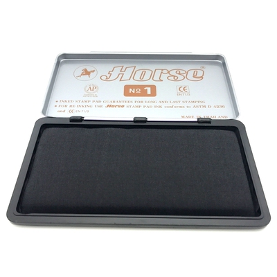 泰国进口Horse马牌NO.1特大号印台 印章印泥盒 70*150mm黑蓝红色