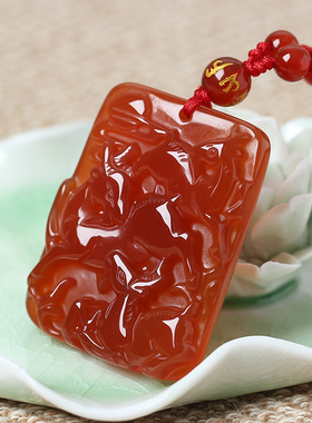 2026年红玛瑙三阳延福三阳开泰洋洋得意吊坠项链男女挂件礼物