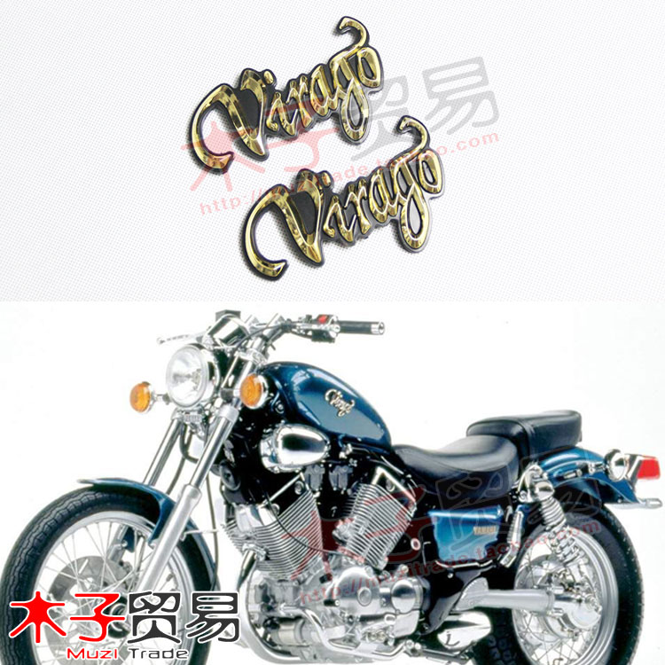 适用雅马哈Virago XV250摩托车电镀车身标志油箱装饰浮标立体贴花