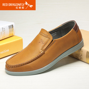 Red Dragonfly leather men''s shoes, spring 2015 new authentic Korean fashion casual and comfortable foot men''s shoes