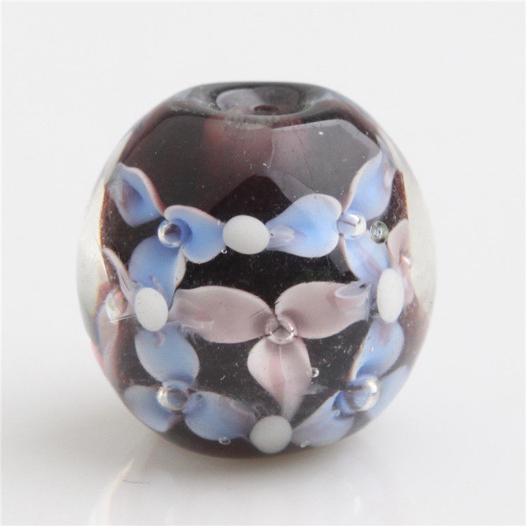 py013水晶花珠琉璃珠六瓣花