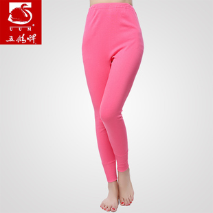 五鹅牌 中老年纯棉长裆女棉毛裤 加肥加大单条秋裤 高腰保暖