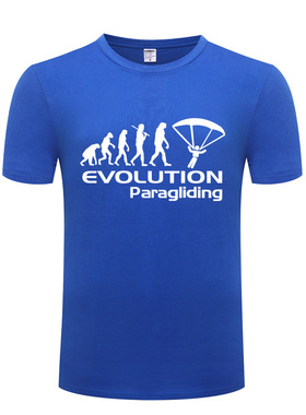 男式T恤 Evolution Of Paragliding 搞笑创意 Paragliders Gift