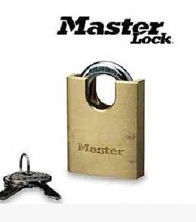 美国MasterLock玛斯特锁 包钩黄铜锁 2240MCND 铜挂锁 耐腐蚀锁具