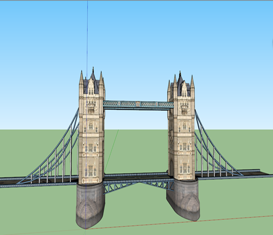 su桥梁建筑景观桥伦敦塔桥 sketchup草图大师模型单体组件素材