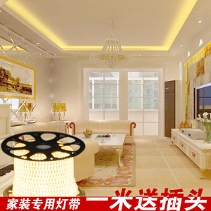 室外户外led灯带三色220V客厅吊顶暗槽家用白光七彩变色防水高亮