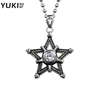 YUKI lucky star magic titanium steel men''s vintage Korean stylish hanging pendant necklace chain of clavicle accessories