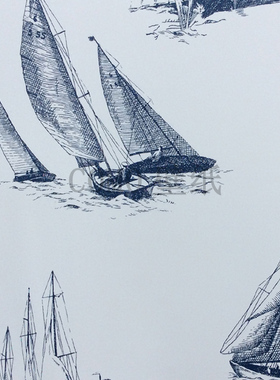 MENTON儿童房帆船墙纸壁纸GN600991 600992 600993 600994 600995