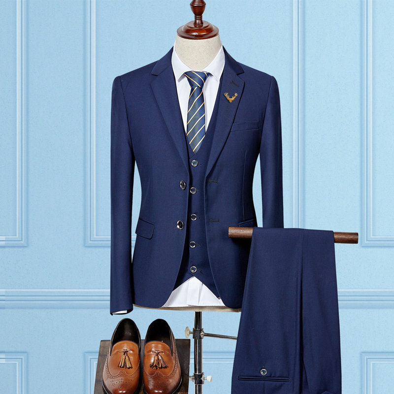 Foreign trade men's wear business affairs Self cultivation suit Three-piece Suite suit 2019 Men's Groomsman Self cultivation Solid Suitin the Men's clothing, Suits  category - from Buy2taobao.com to provide professional Taobao agent buy service