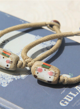 编织陶瓷日系民族风复古手绳