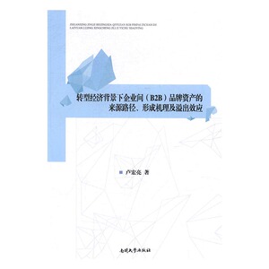 转型经济背景下企业间B2B品牌资产的来源路径形成机理及溢出效应 卢宏亮 南开大学出版社 品牌管理 书籍