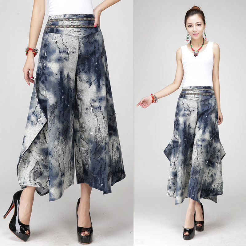 Ethnic style Paige Wide leg pants summer Sandy beach Easy Large Broad leg Ninth pants Show thin Cotton trousers Children's pantsin the Women's clothing/Boutique , Pants , Casual pants  category - from Buy2taobao.com to provide professional Taobao agent buy service