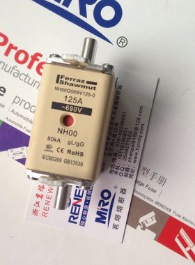 FerrazShawmut双指示熔断器NH00GG69V125-0