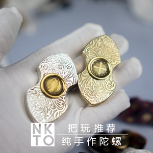 新款美国EDC手指间螺旋指尖陀螺925纯银黄铜手工定制康斯坦丁减压