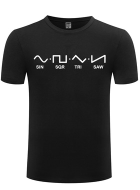 创意男式短袖T恤 Waveforms Synthesiser Analog 模拟信号波形