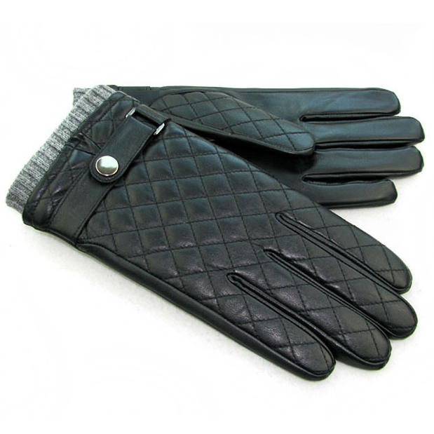 沃芬格加厚冬季加绒男青年黑色羊皮触屏触控羊毛保暖手套包邮特价