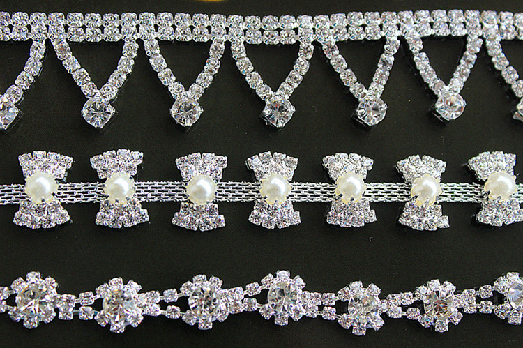 链条新娘婚纱辅料水钻装饰