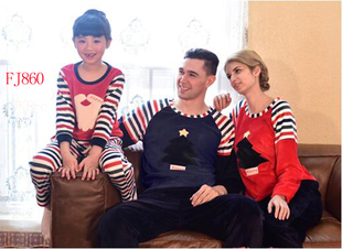 欧林雅男士女士儿童家居服 加厚睡衣套装 家庭亲子装FJ859/FJ182