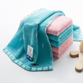 金号毛巾纯棉纱布柔软吸水小面巾 卡通可爱割绒绣花儿童舒适毛巾