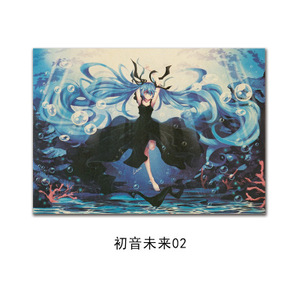 【A0290】初音未来02复古牛皮纸海报室内酒吧咖啡馆装饰画