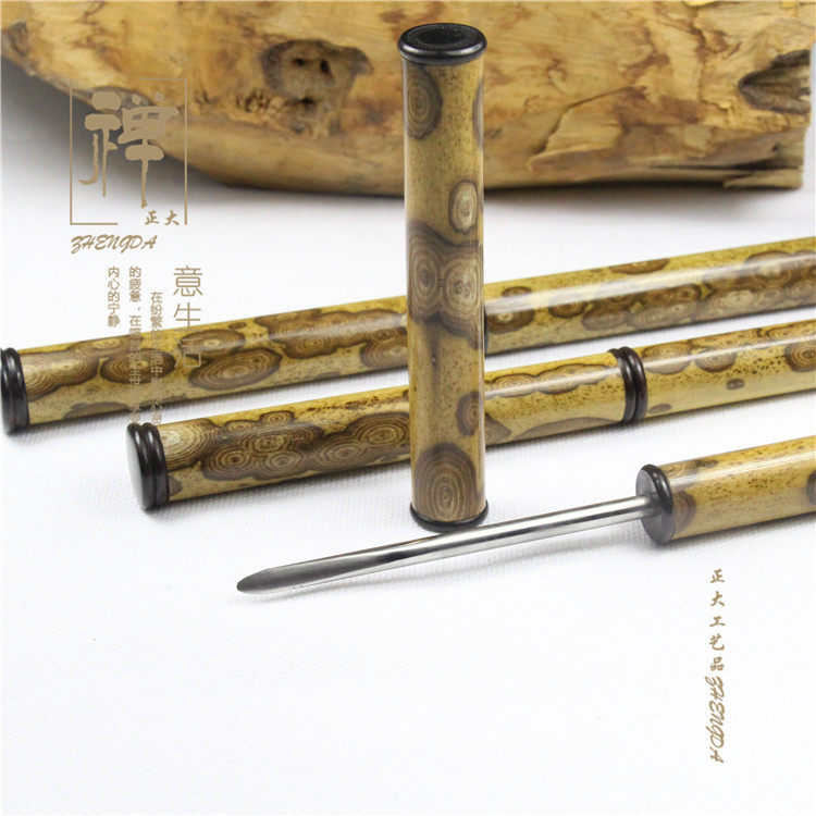 茶道配件中式开茶工具梅鹿竹普洱茶针茶 茶锥不锈钢茶刀定制小新