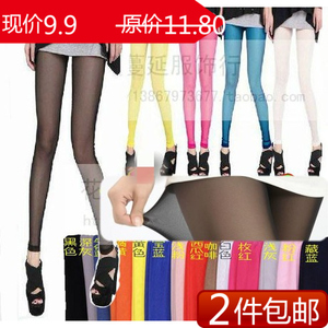特价  女 韩版 潮 网纱裤踩脚  糖果色透明九分裤网纱打底裤