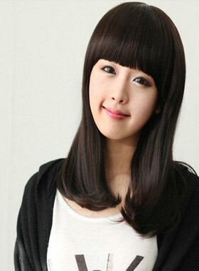 齐刘海校园清纯中长直发假发 夜店演出cdts变装反串伪娘