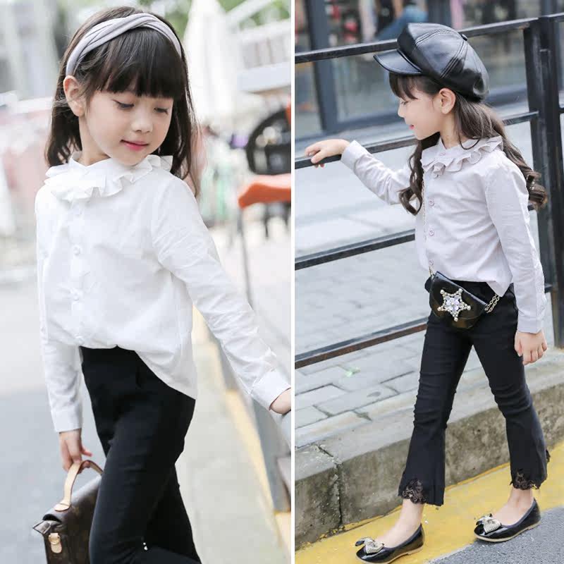 Chemise fille à manche longue en coton - Ref 2084776 Image 1