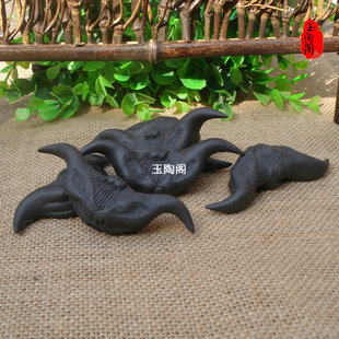 宜兴正品紫砂茶宠 精品雕塑摆件 紫砂乌菱 仿真菱角把件59包邮