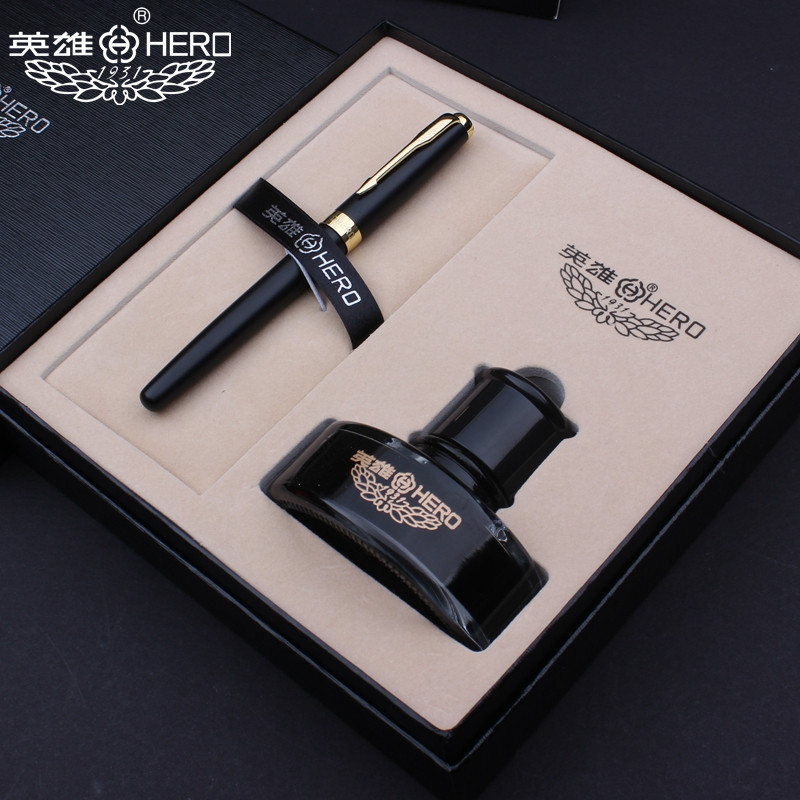 包邮HERO英雄1502练字钢笔墨水礼盒套装商务礼品笔 免费刻字